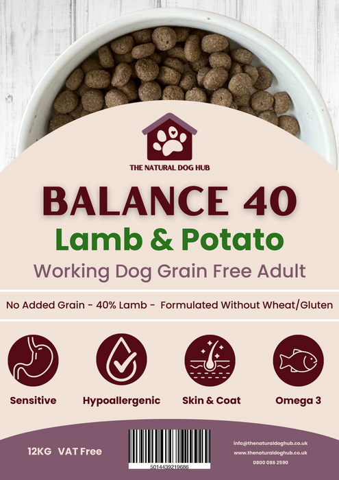 Grain free-natural-dog food-adult- lamb & potato-hypoallergenic-dog food